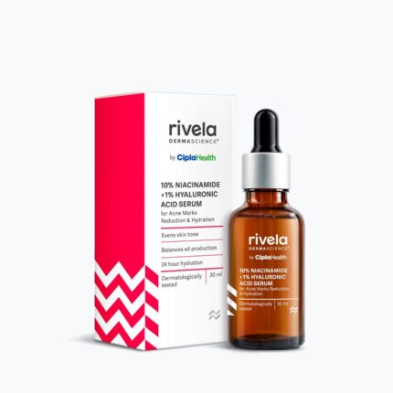 10% Niacinamide + 1% Hyaluronic Acid Serum For Acne Marks Reduction & Hydration