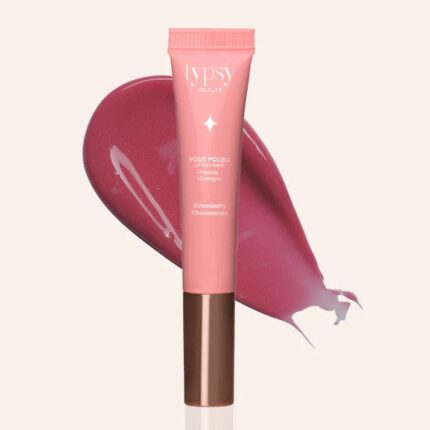 Typsy Beauty Pout Polish Lip Treatment Balm Peptide + CollagenShade:Strawberry Cheesecake with Shimmer: Shimmery Pink