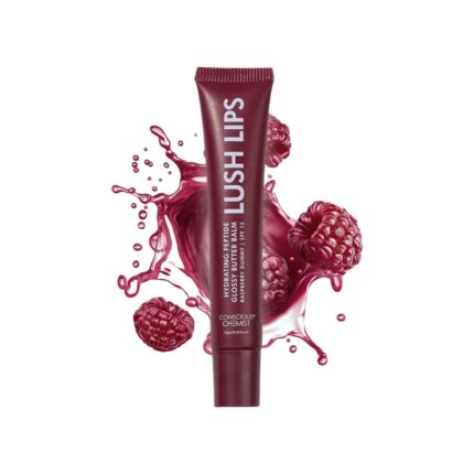 Lush Lips Glossy Peptide Lip Balm, Shade: Raspberry Gummies 12 Hrs Hydration -15 gms.
